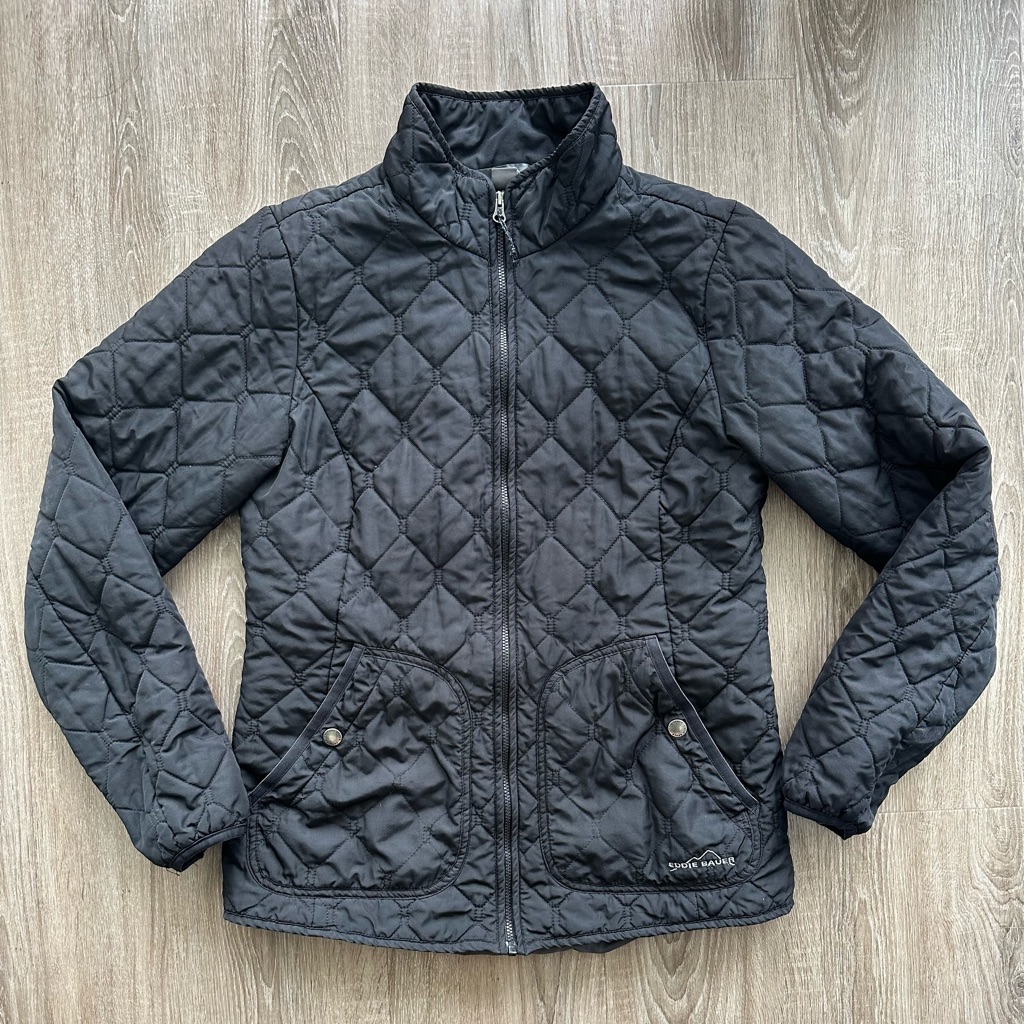 Auer Black Quilted Soft Shell Full Zip Jacket Coat (Small)